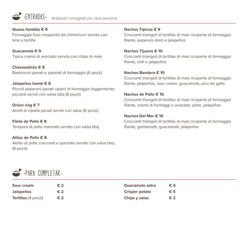 Menu di Tijuana Cafe' 2.0 
