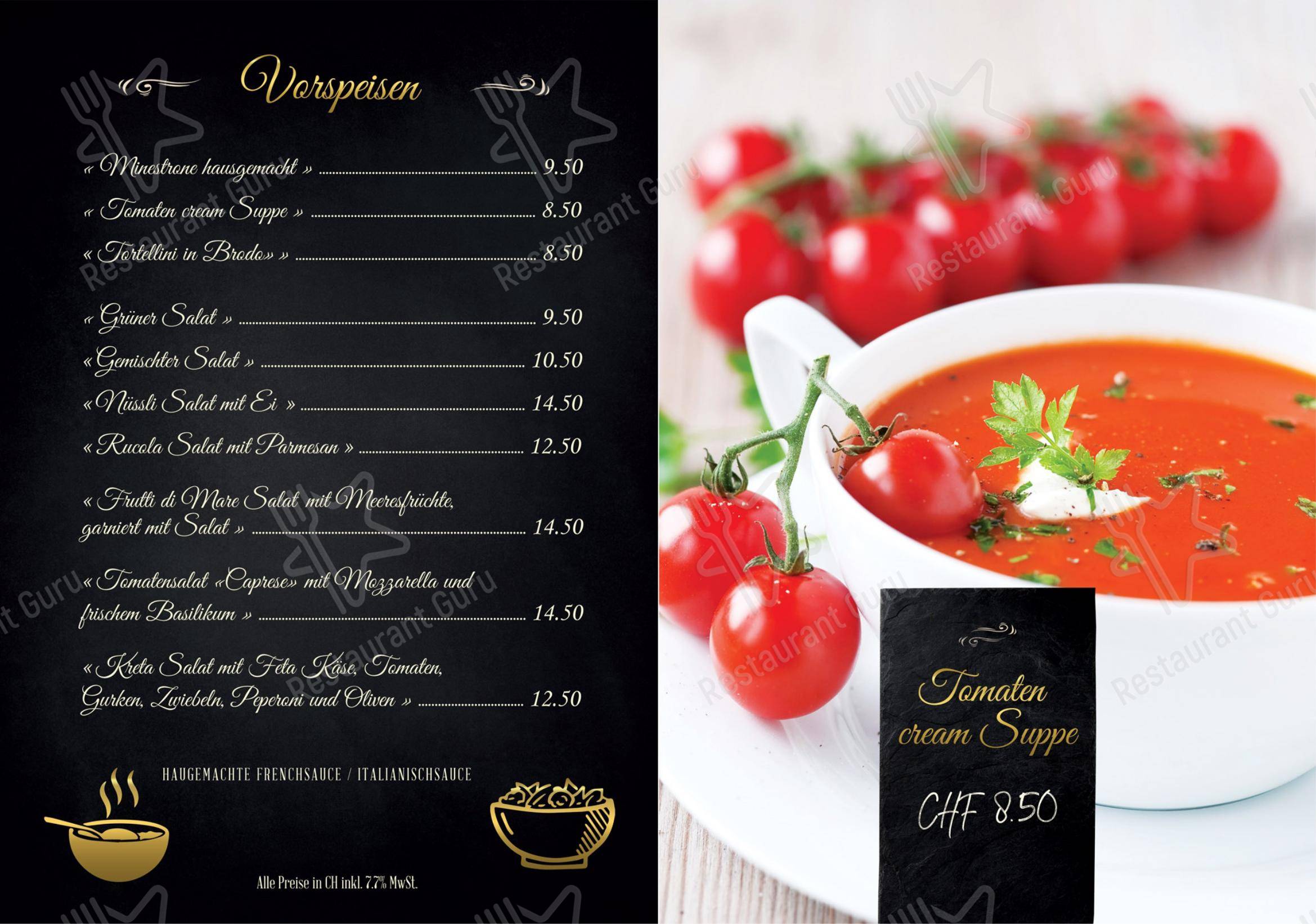 Menu per Tomate-Birkenhof Restaurant ristorante