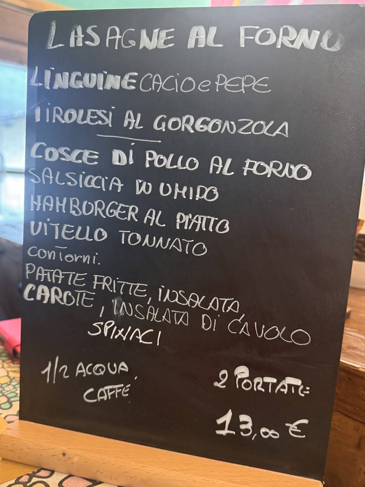 Menu di Tosteria I Tre Scalin 