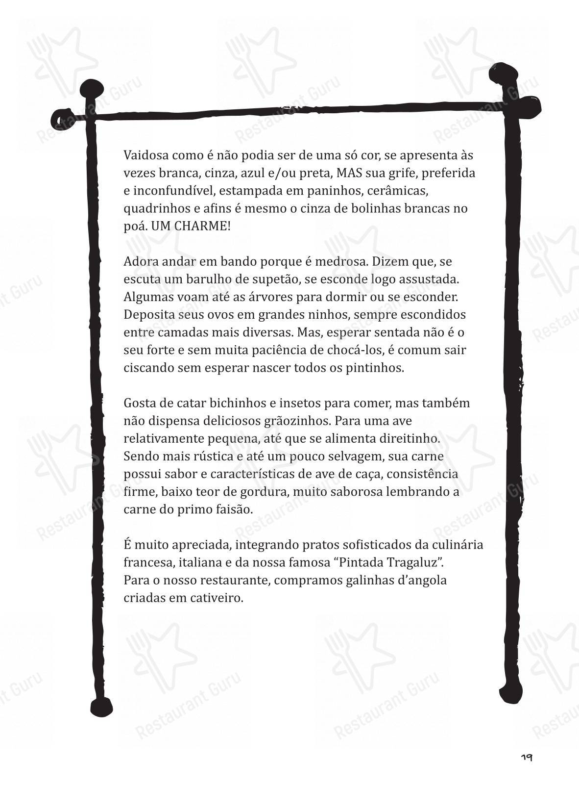 Menu bar para Tragaluz Restaurante Casa restaurante