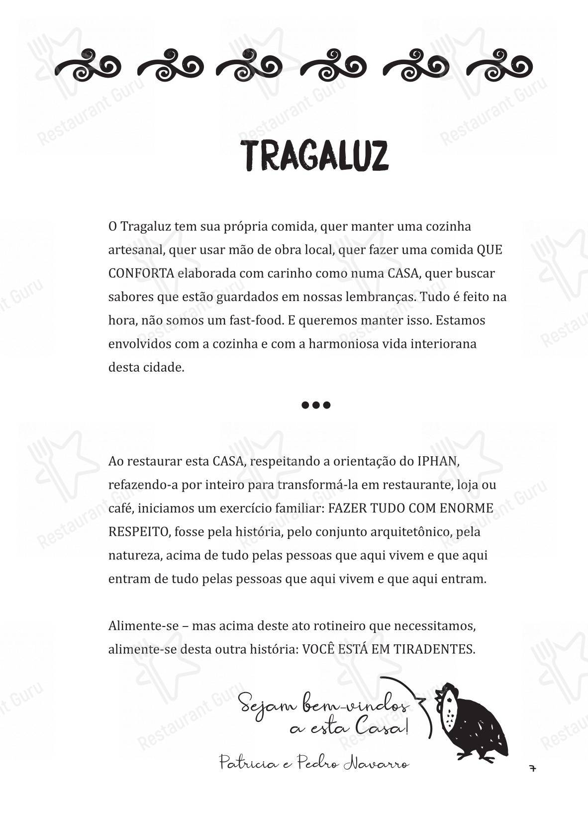 Menu bar para Tragaluz Restaurante Casa restaurante
