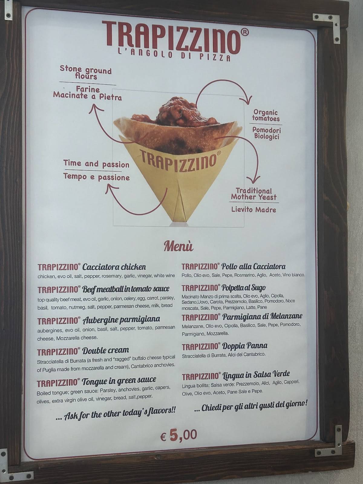 Menu di Trapizzino Trieste 