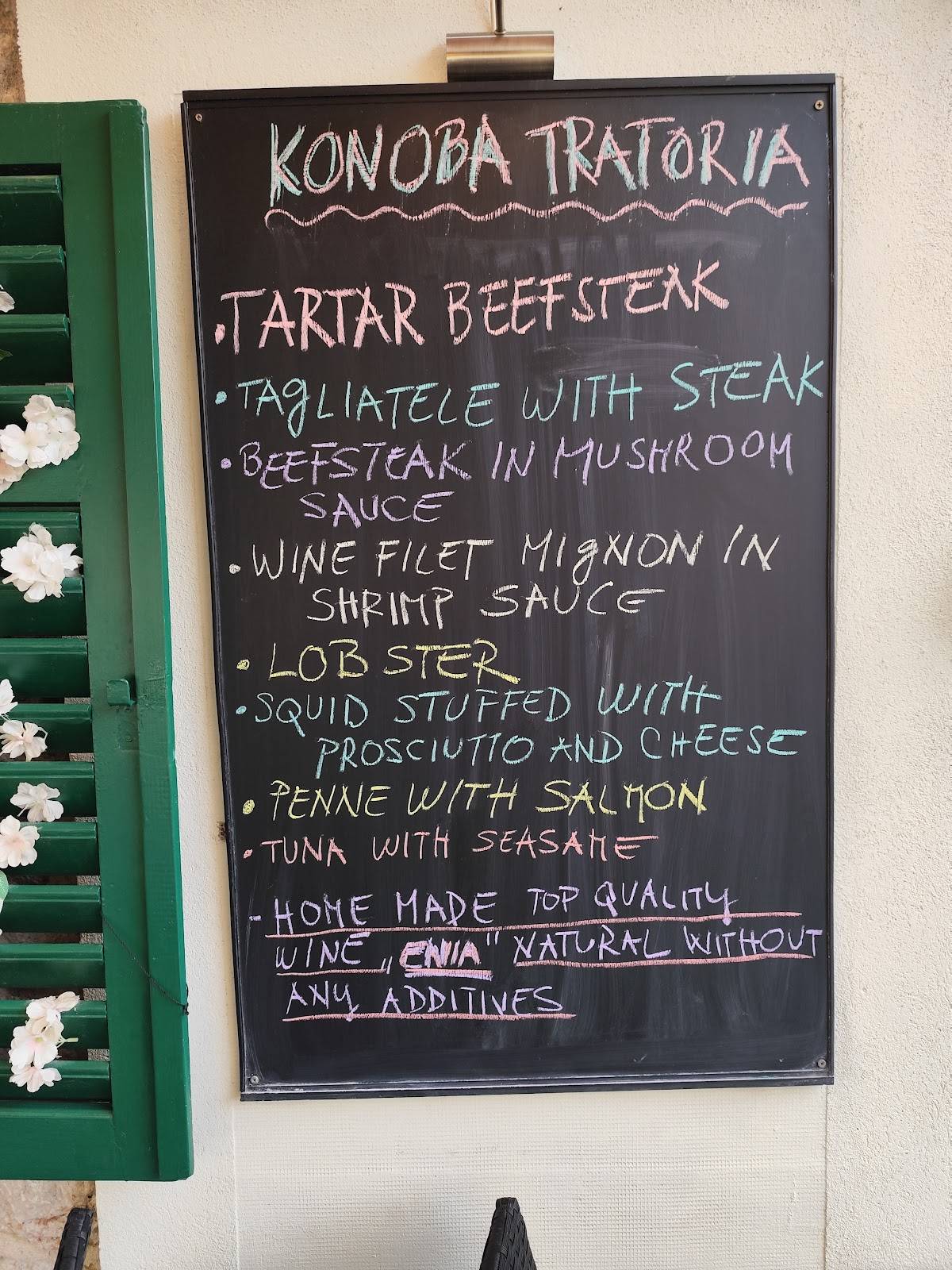 Menu di Tratoria Tavern 