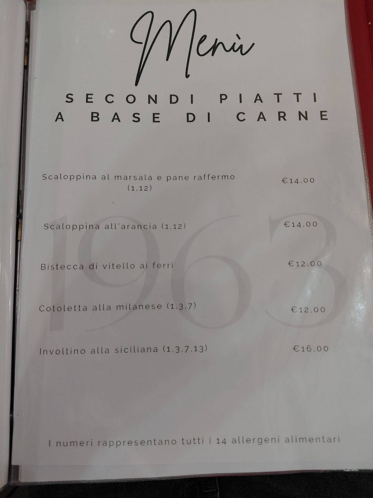 Menu di Trattoria Garibaldi 