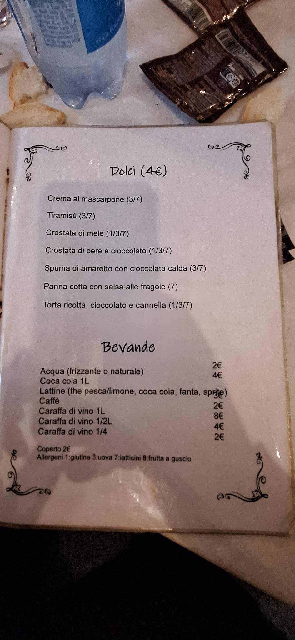 Menu di Trattoria La Famiglia 