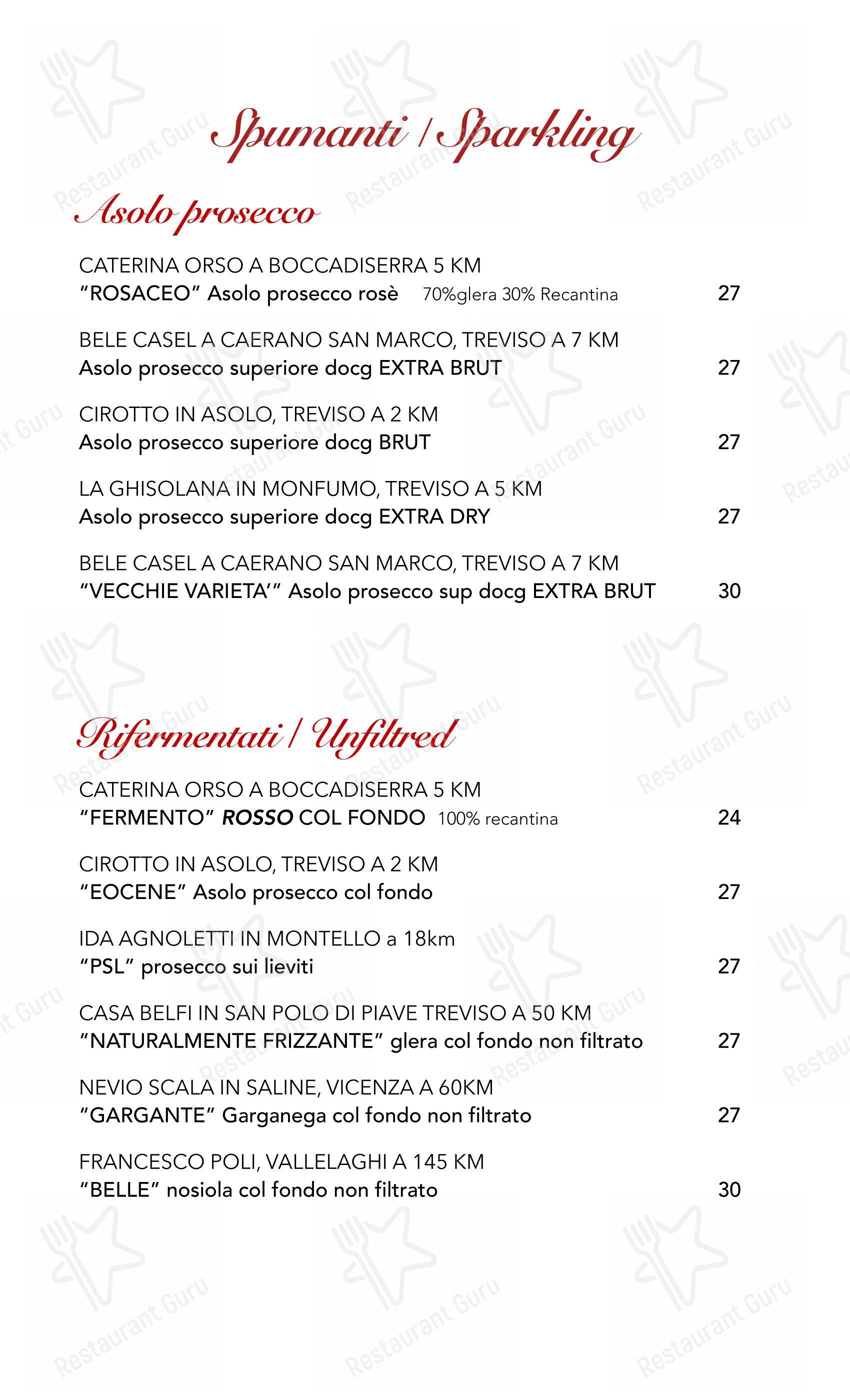 Trattoria Moderna Due Mori in Asolo - Menu bar