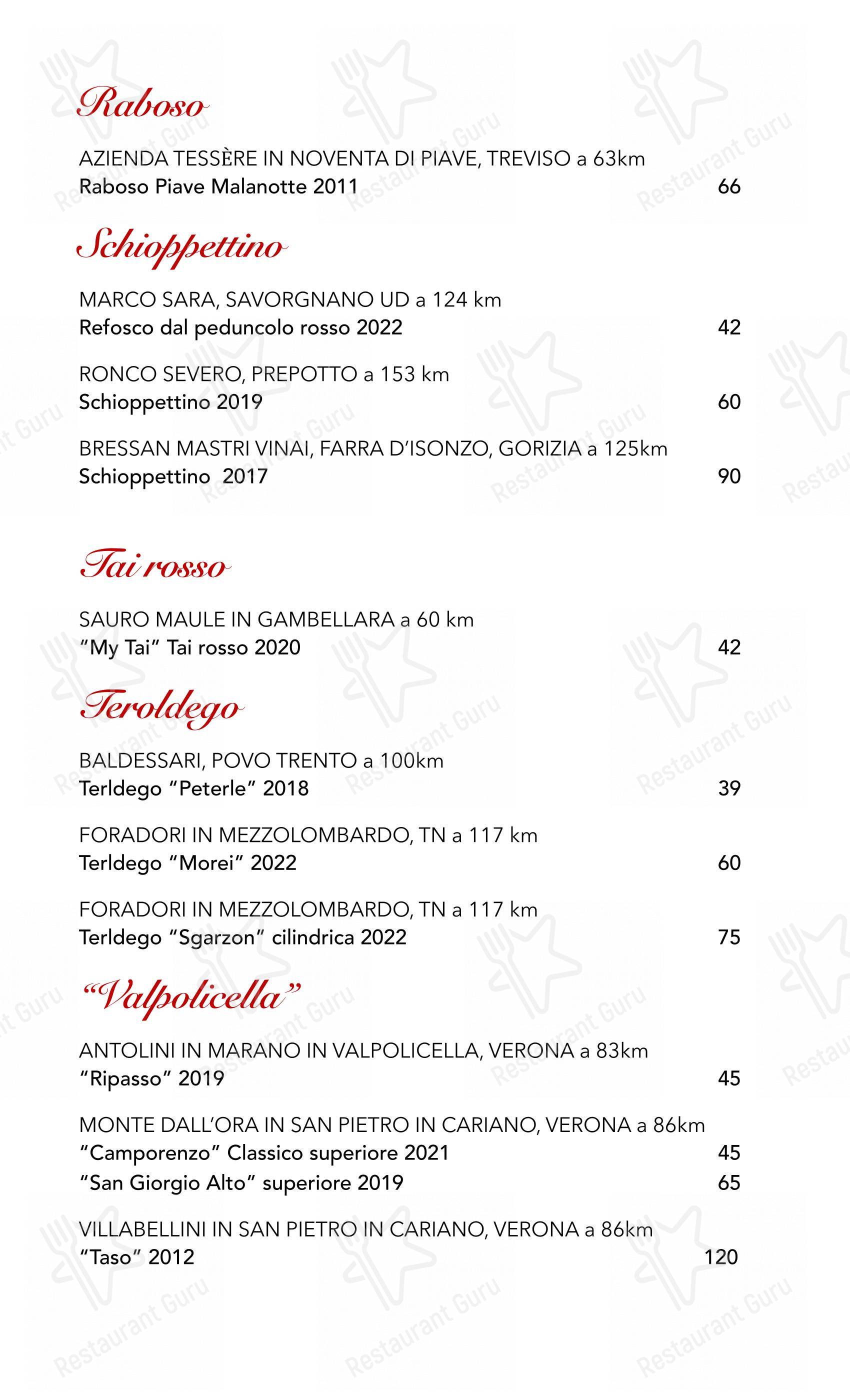 Trattoria Moderna Due Mori in Asolo - Menu bar