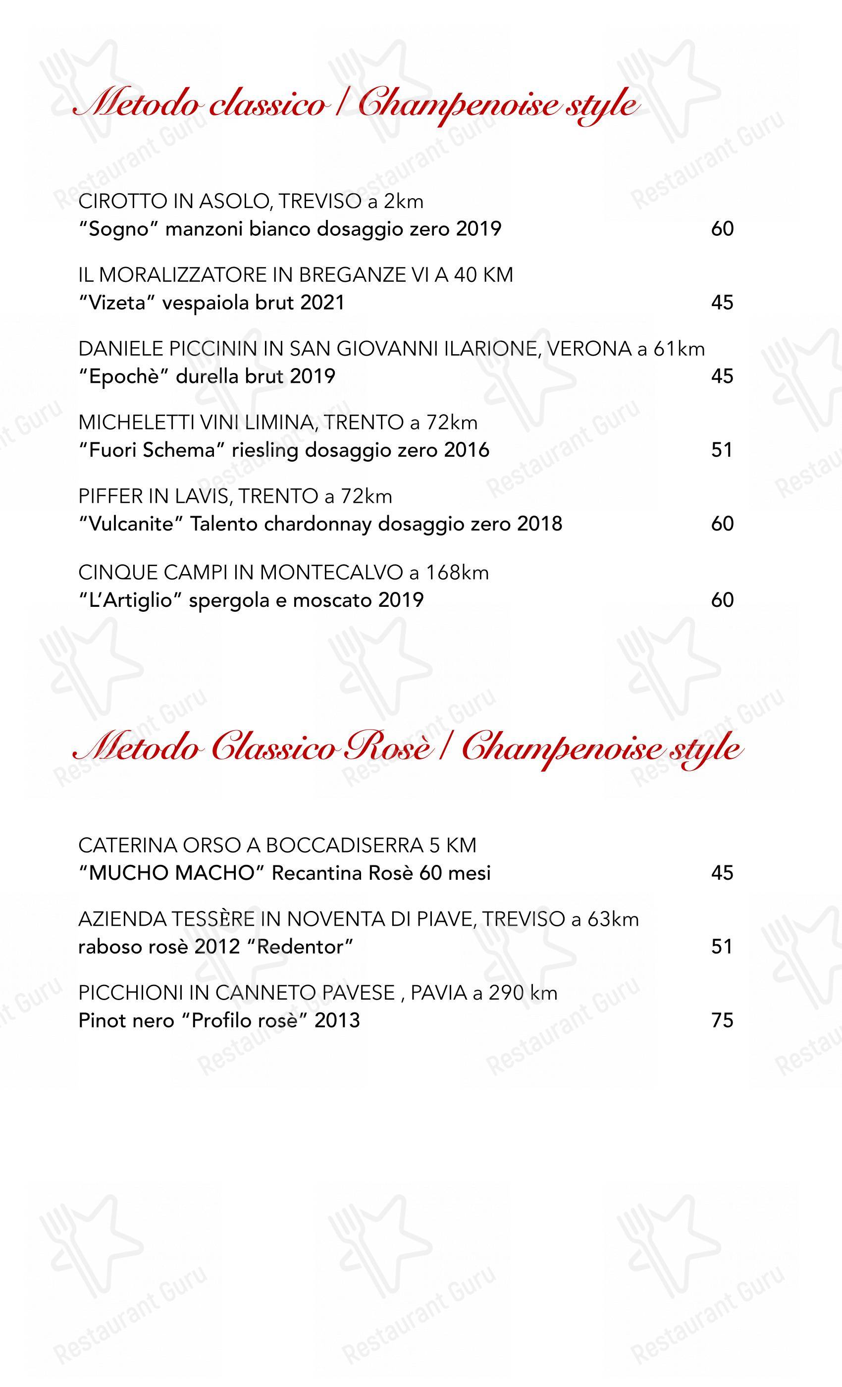 Menu di Trattoria Moderna Due Mori - Menu bar