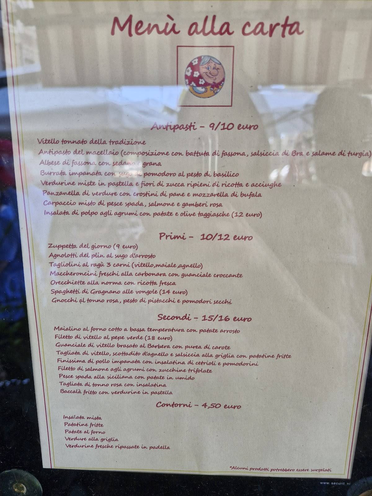 Menu di Trattoria Nonna Angela 