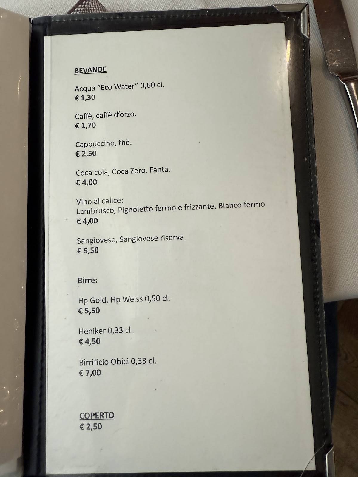 Menu di Trattoria Pomposa al Re gras - trattoria e take away 