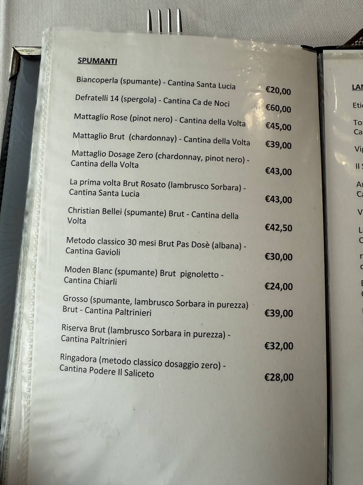 Menu di Trattoria Pomposa al Re gras - trattoria e take away 