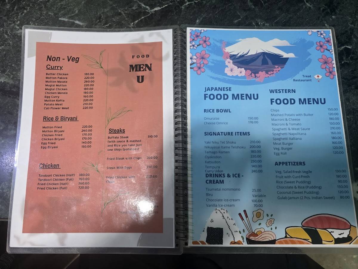 Treat Restaurant menu