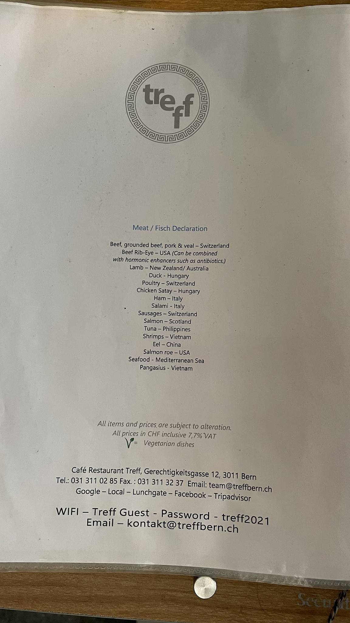 Menu di Treff 