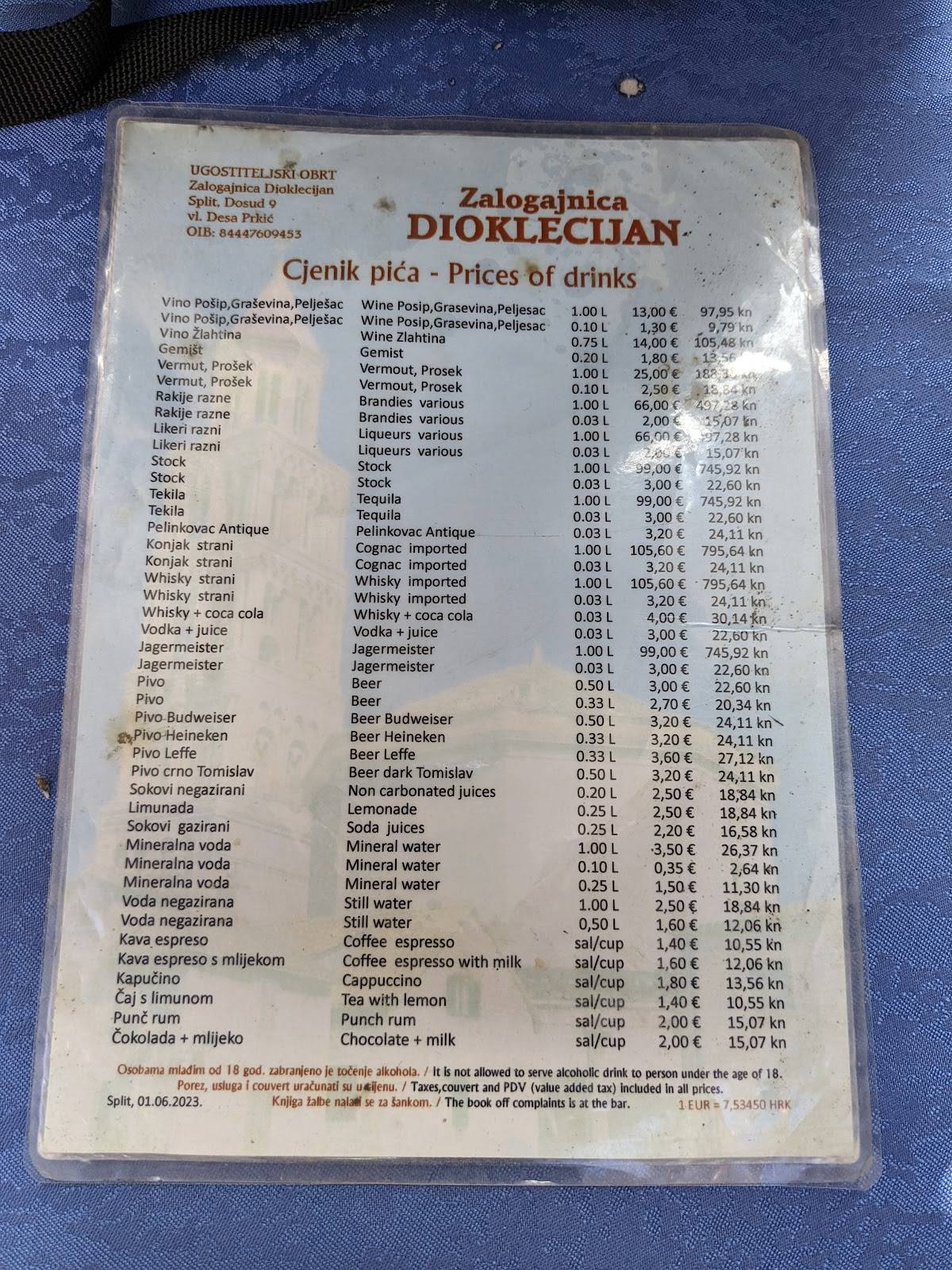 Menu di Tri Volta 