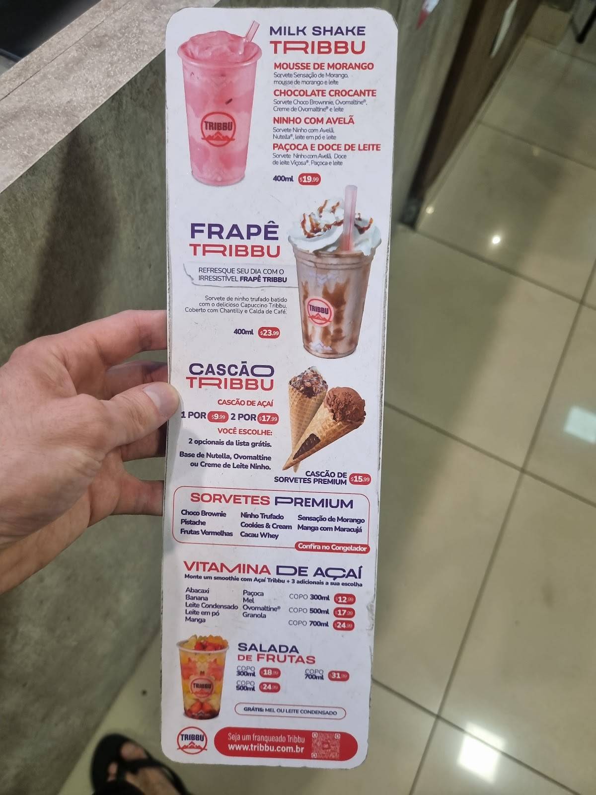 Tribbu Açaí Canaã cardápio