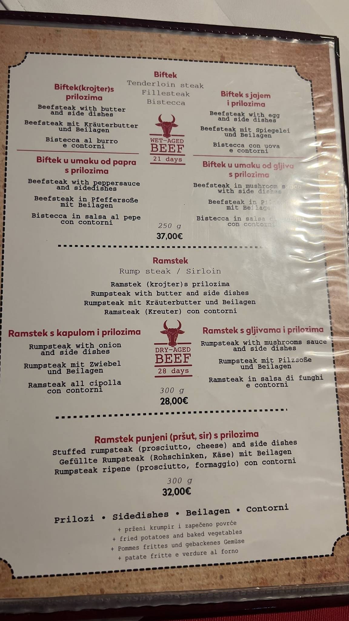Menu de Konoba Ranč