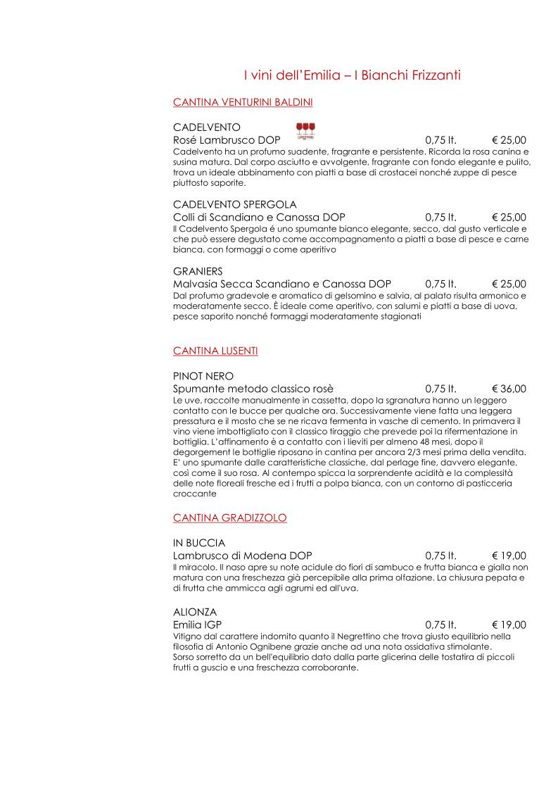 Menu di La Ferramenta del Gusto Emiliano 