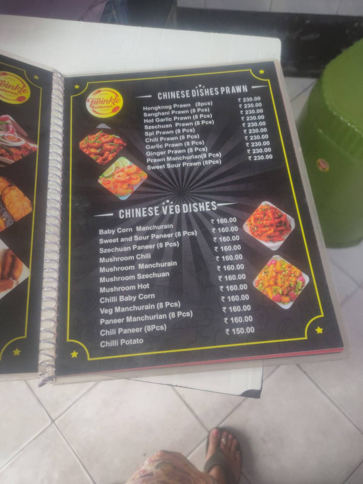Twinkle Restaurant menu