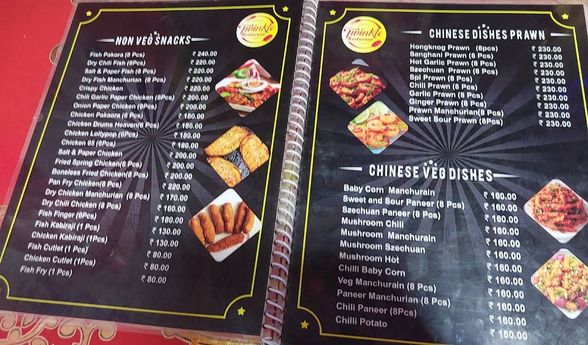 Twinkle Restaurant menu
