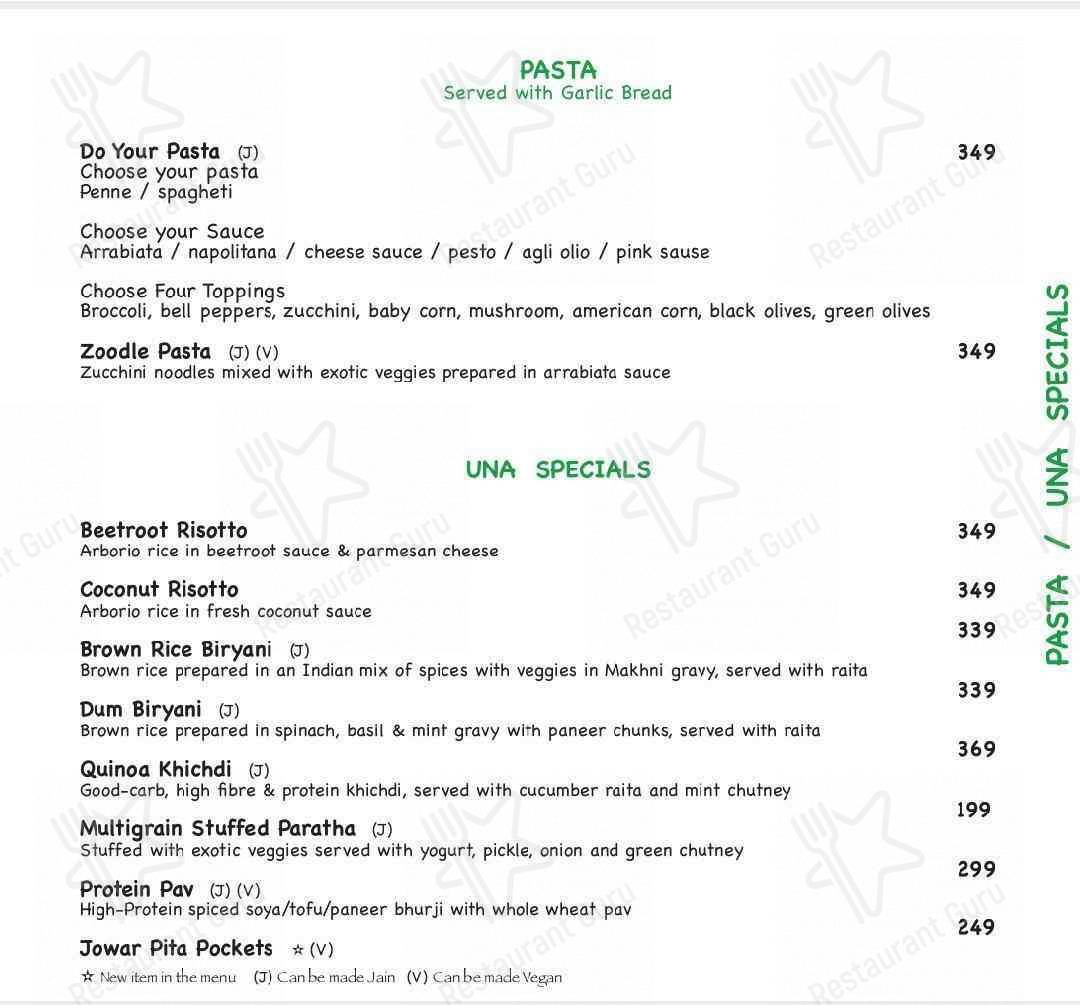 Una by Garde Manger menu