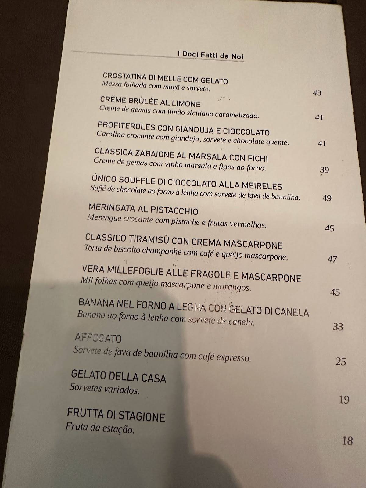 Único Restaurante cardápio