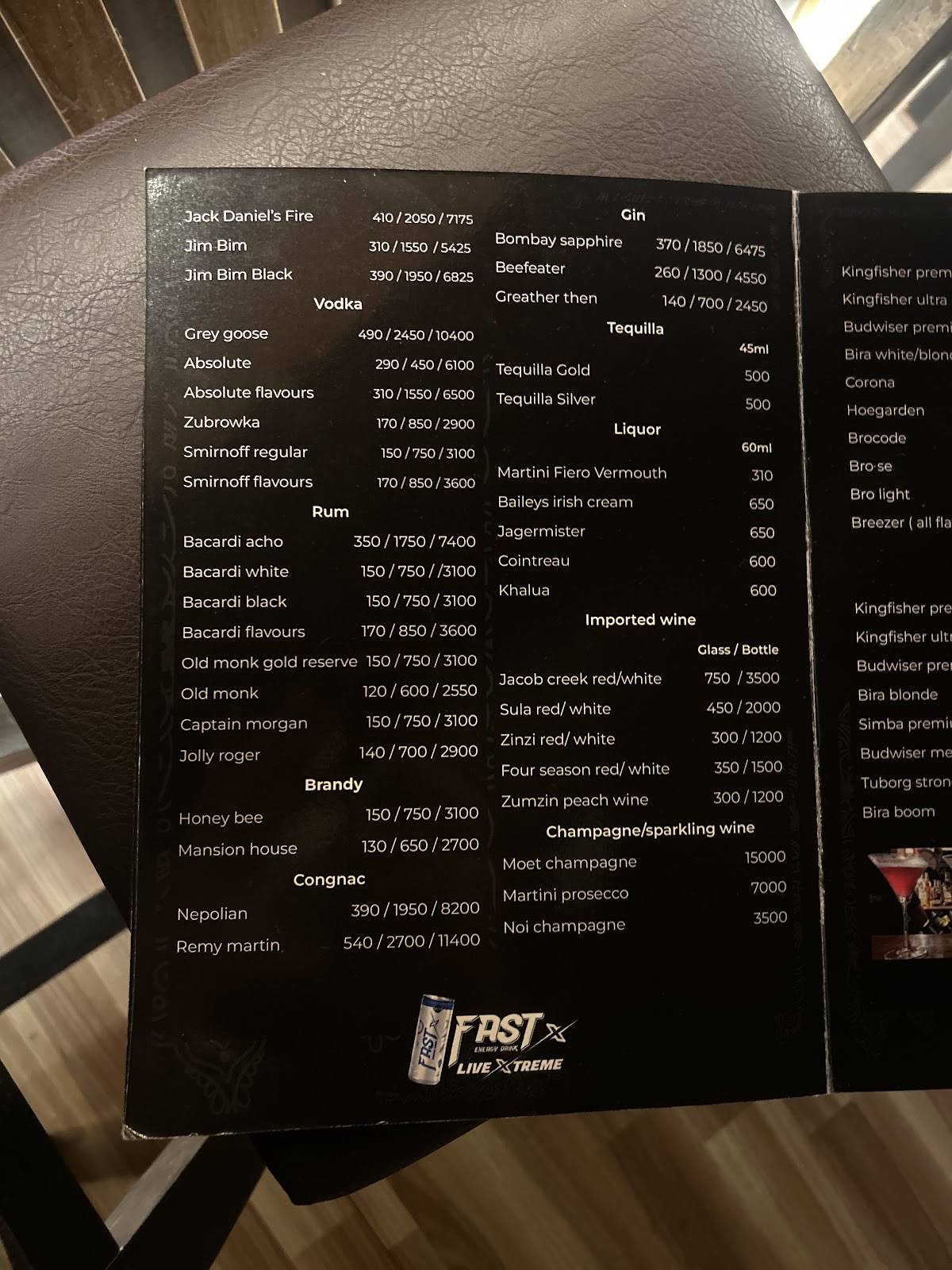 Urban Mantra six mile menu