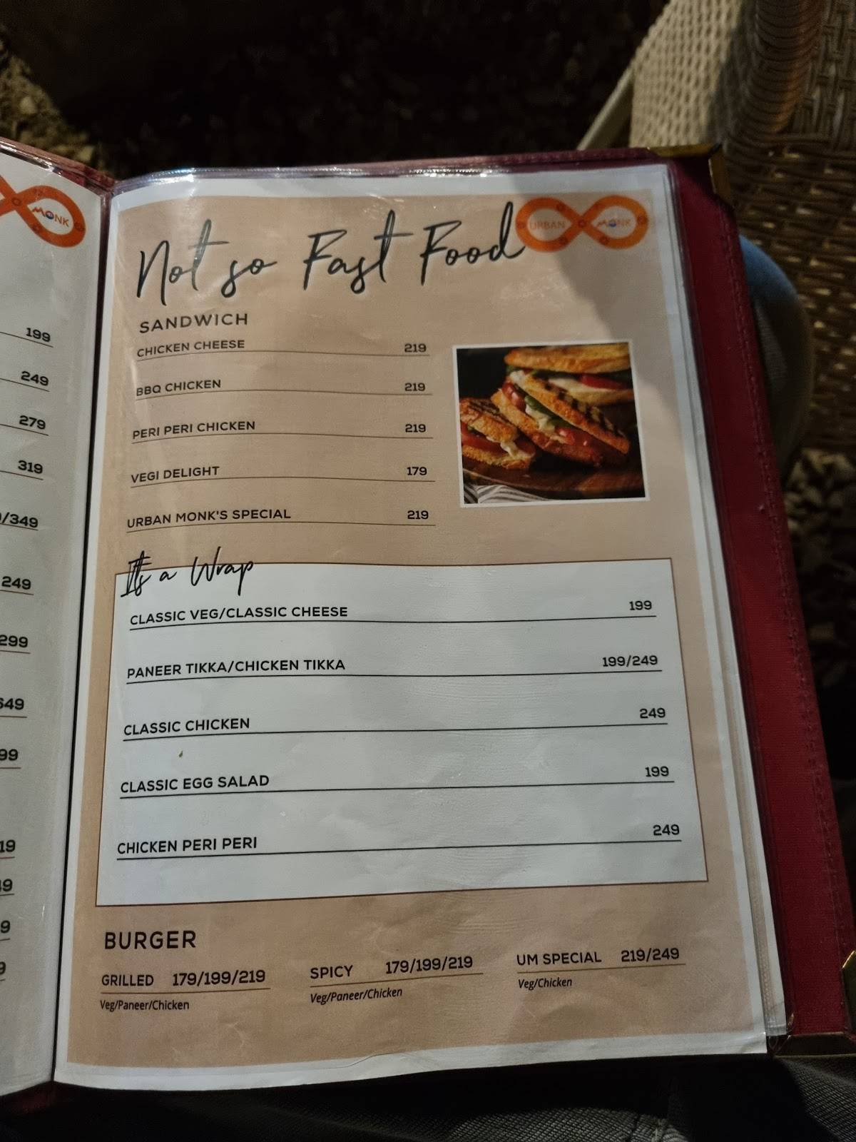 Urban Monk- Highest Cafe and Glass Cabins of Manali menu