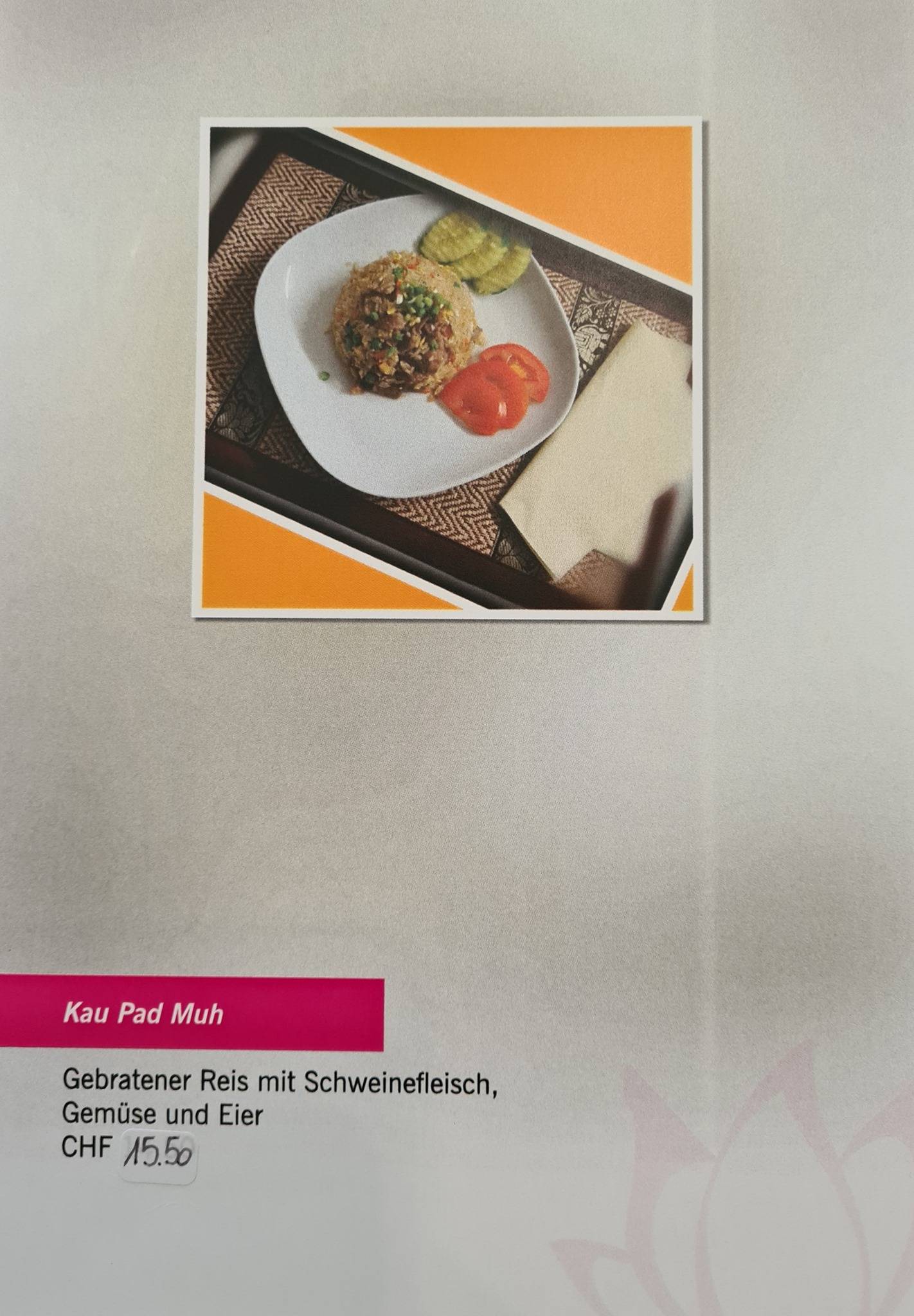 Menu di Lee's Thai Im Tempel Buchenstrasse 13 in Herisau Appenzell 