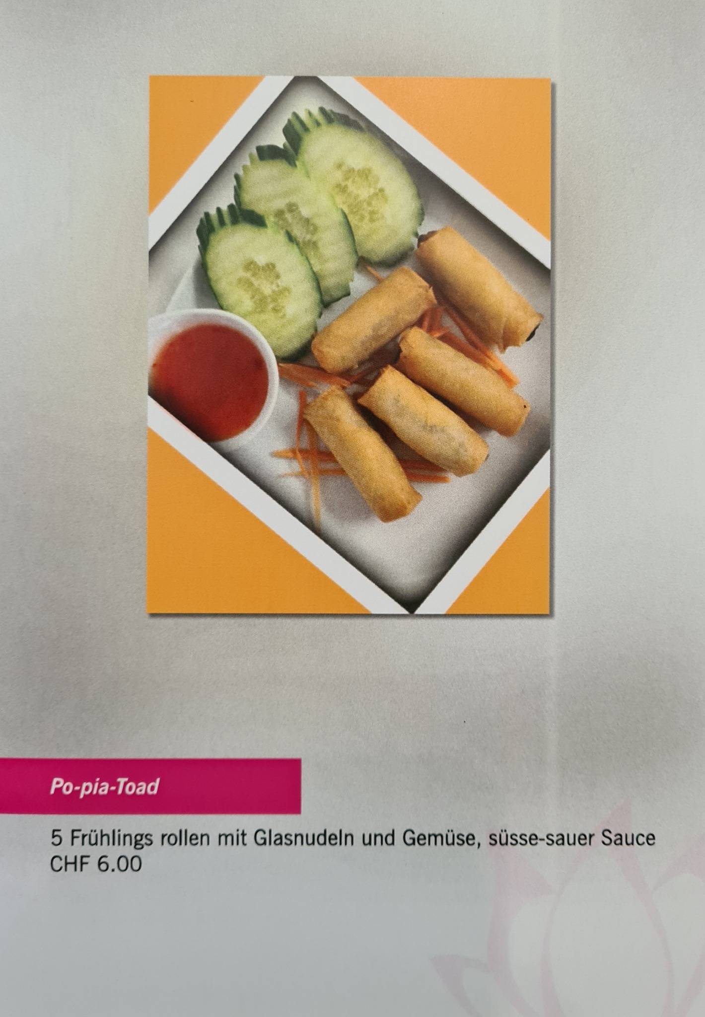 Menu di Lee's Thai Im Tempel Buchenstrasse 13 in Herisau Appenzell 