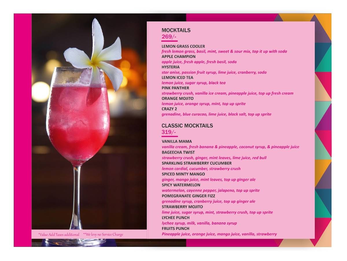 V Lounge & Deck by Touch of Class menu