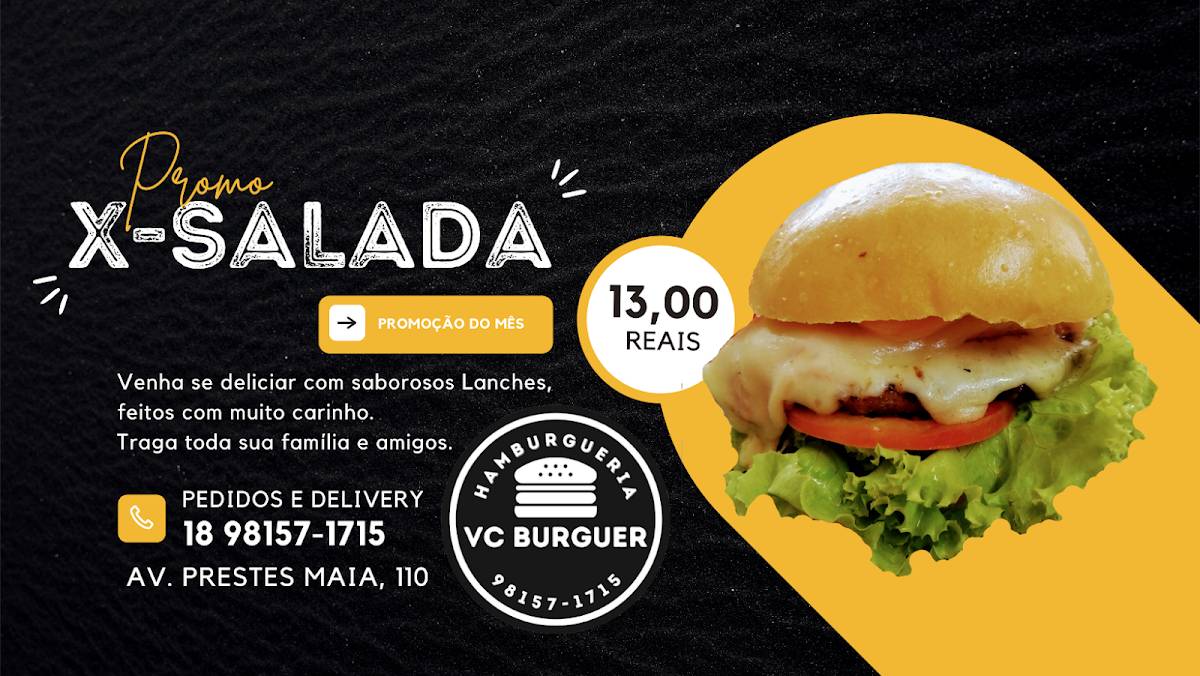 VC Burguer cardápio