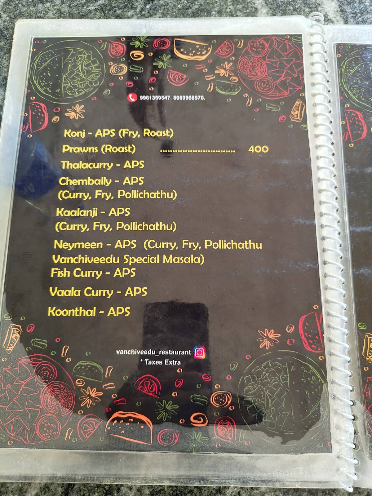Vanchiveedu Restaurant menu