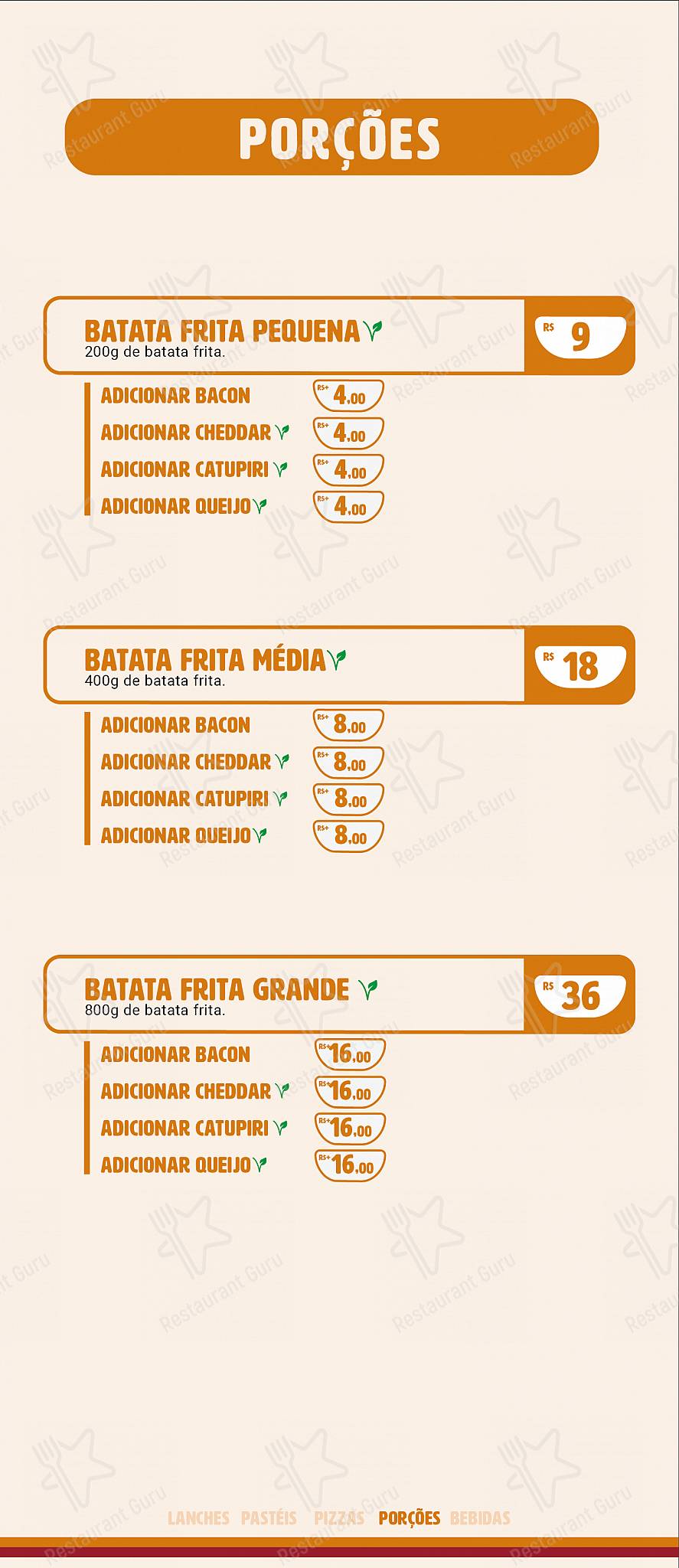 Varola Lanches e Restaurante, Marmitaria menu - pratos e drinques