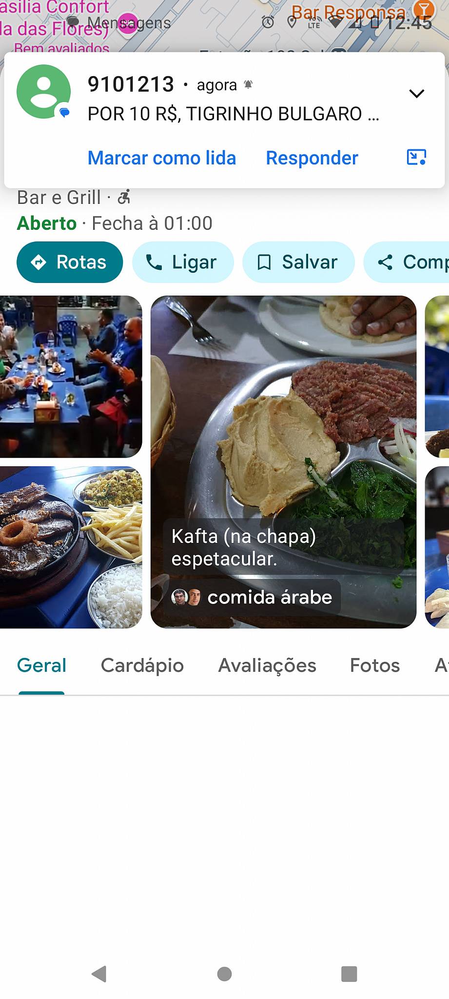 Vasto Brasília Shopping cardápio