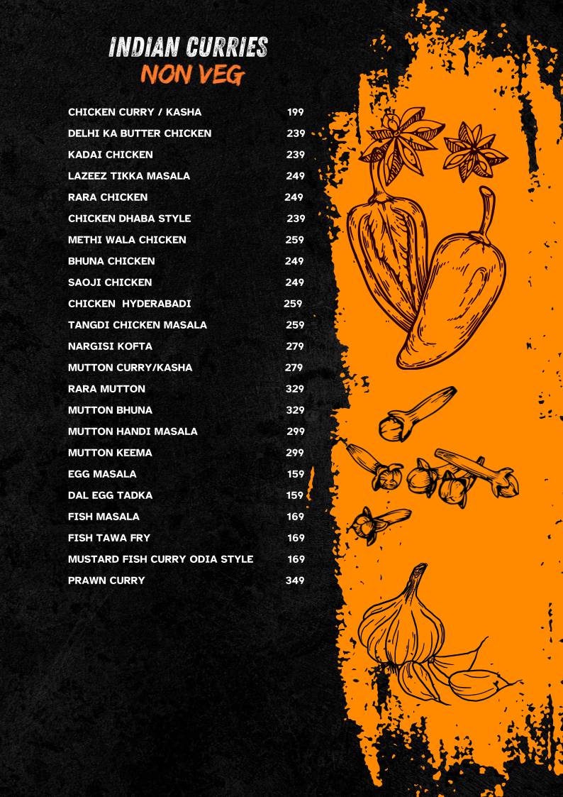 Vatika Garden Restaurant menu