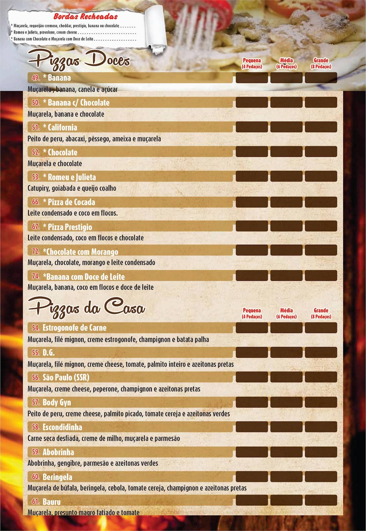 Pizzas Artesanais Delivery - Vecchia Pizzaria cardápio
