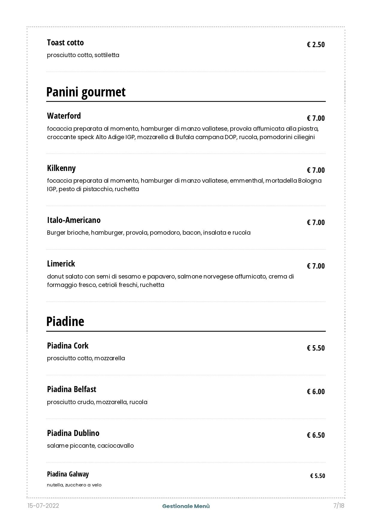Menu di Venerius Pub 