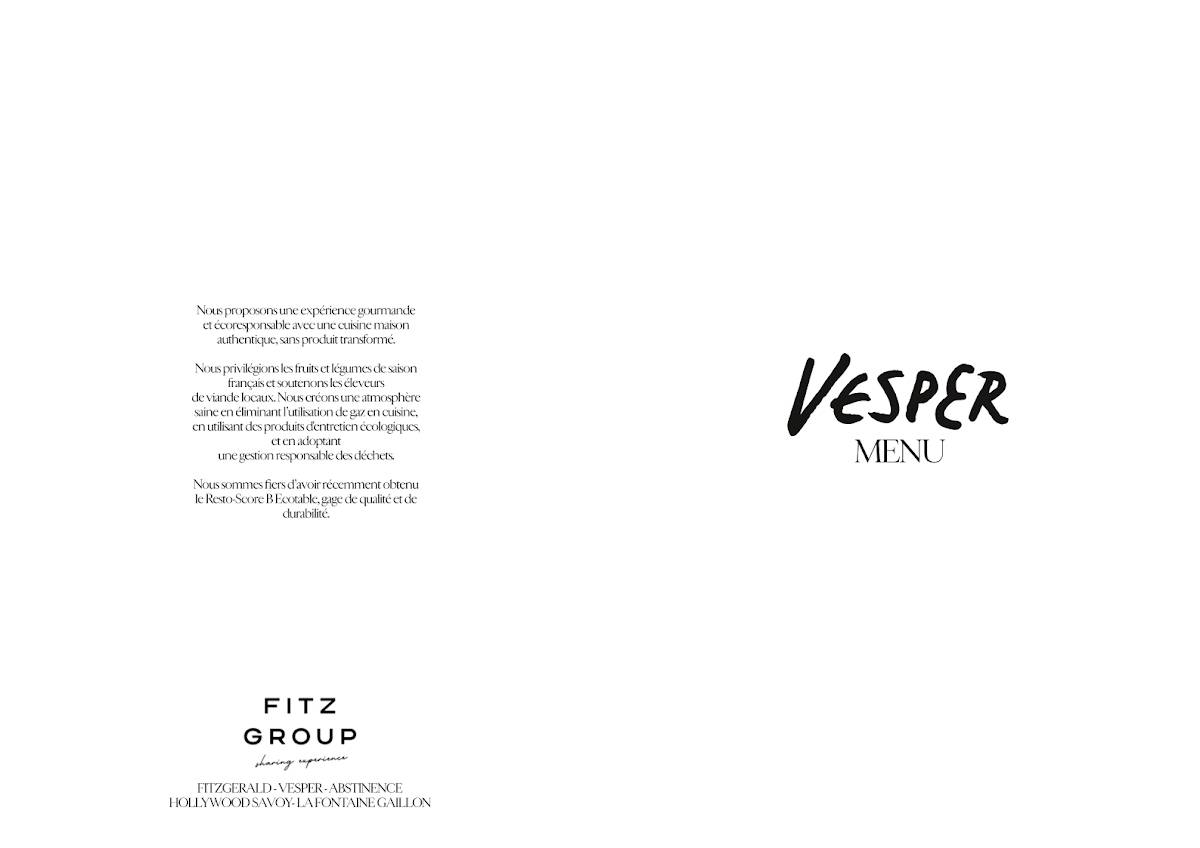 Menu de Vesper
