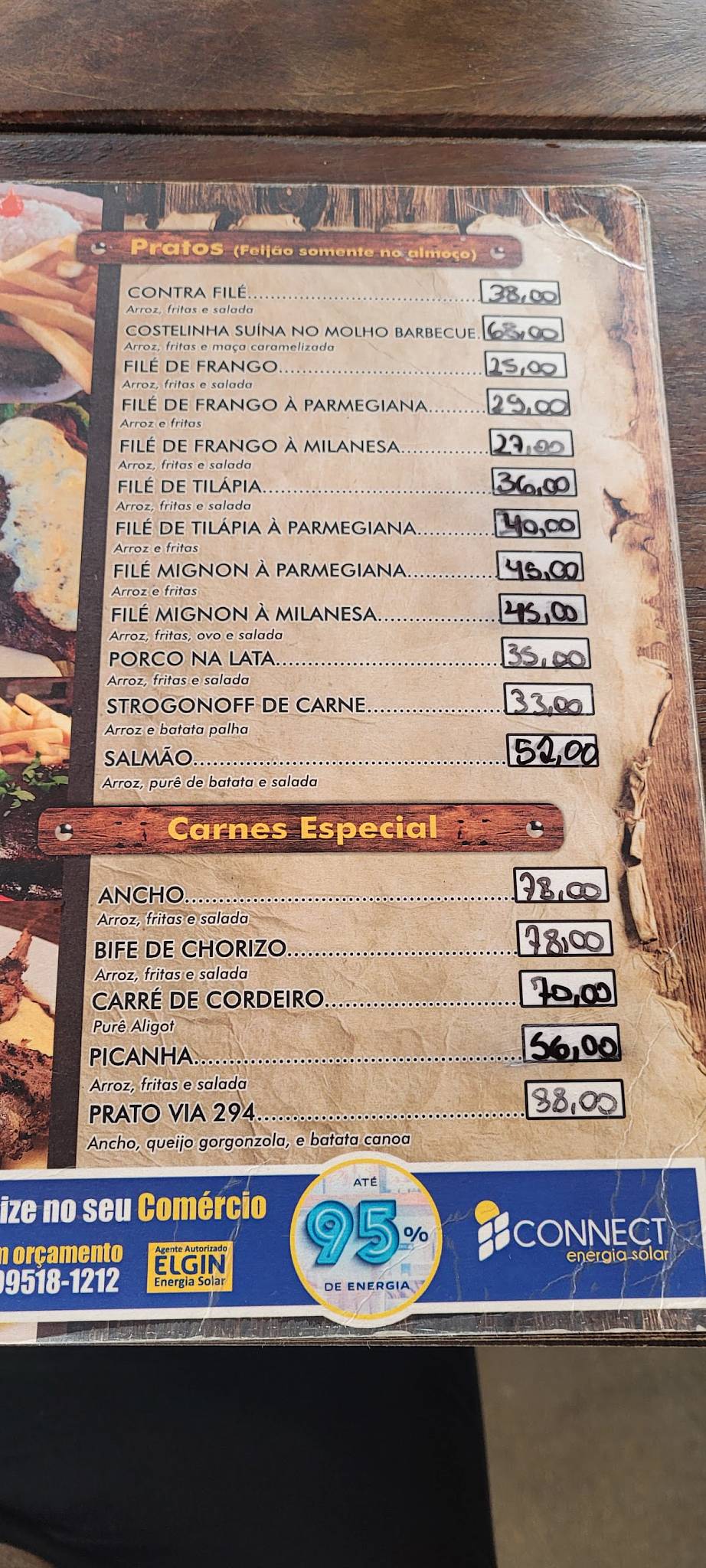 Via 294 cardápio