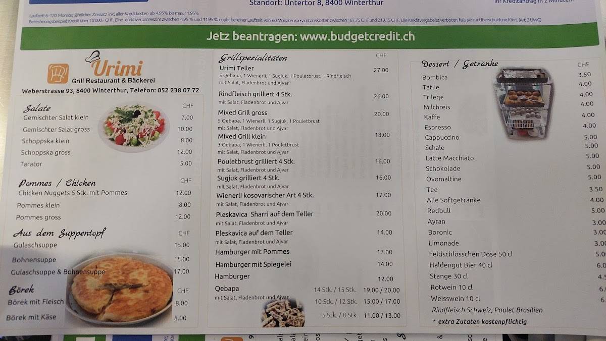 Menu di Victoria 