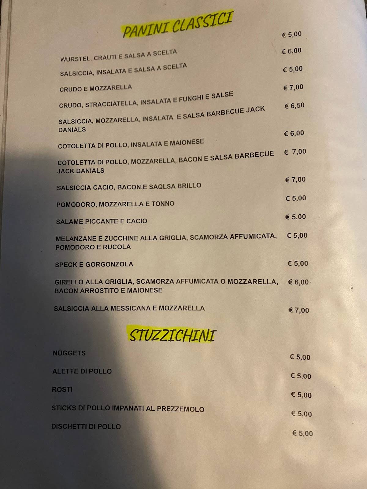 Menu di Brillo Parlante 