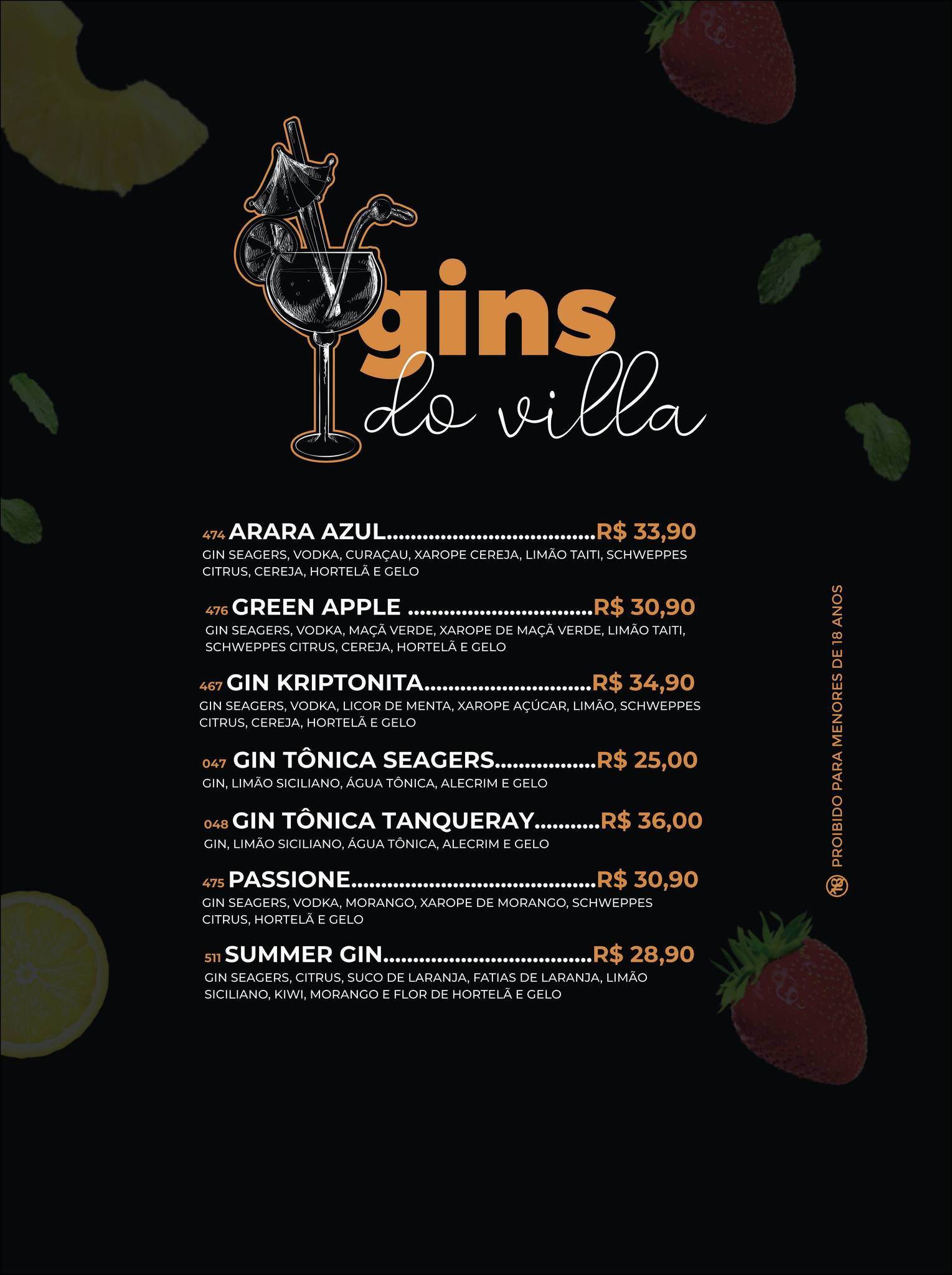Villa Guiné - Suinga cardápio