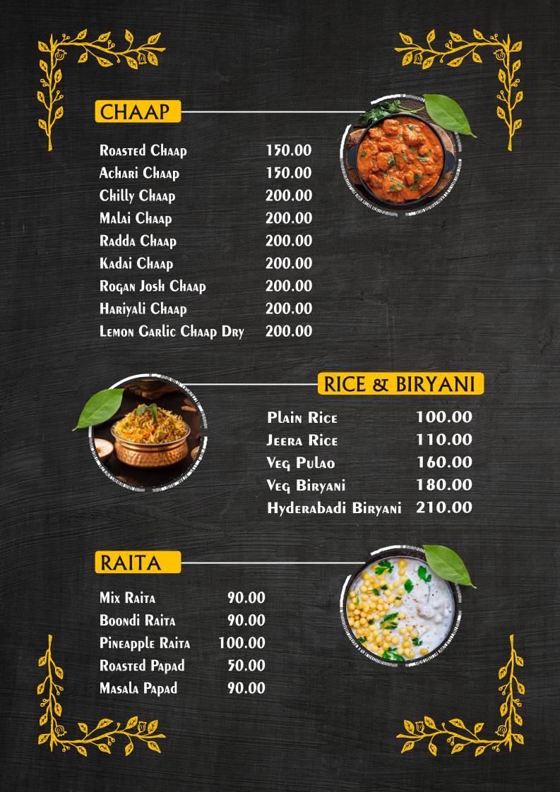 Vimpis - Best Family & Buffet Restaurant in Jammu menu