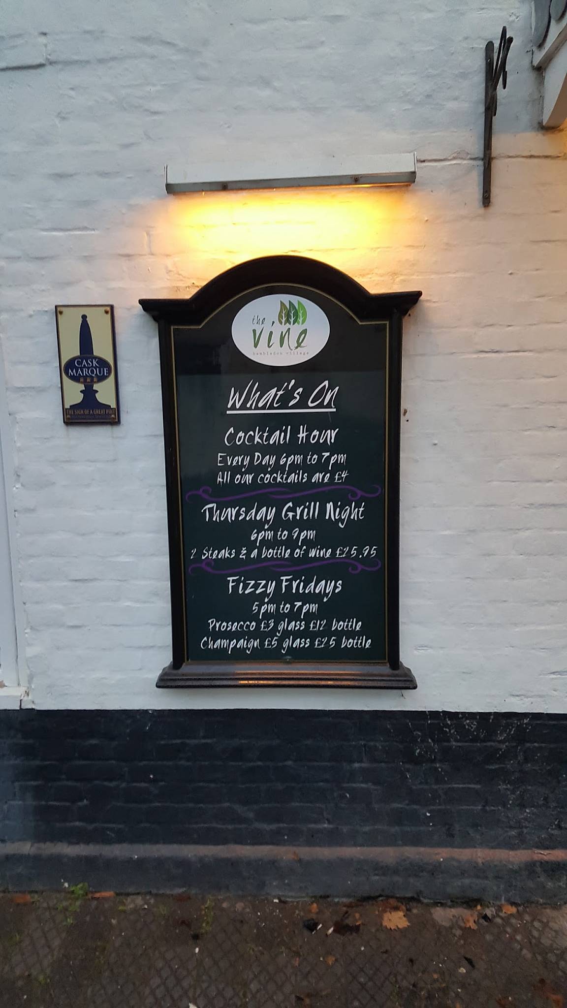 Menu at Vine Inn pub & bar, Hambledon