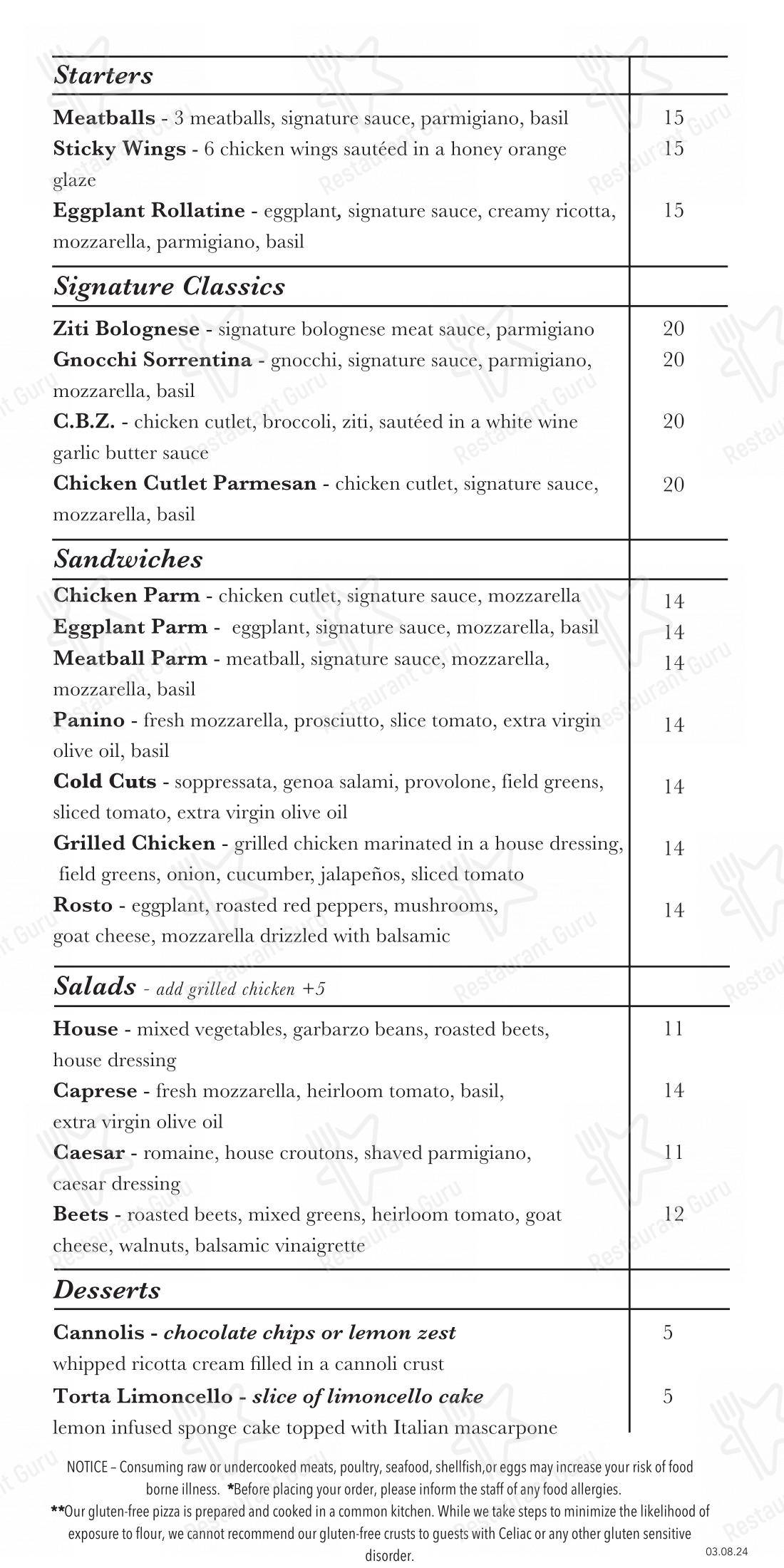 Menu at Volo Craft Pizza pizzeria, Swampscott