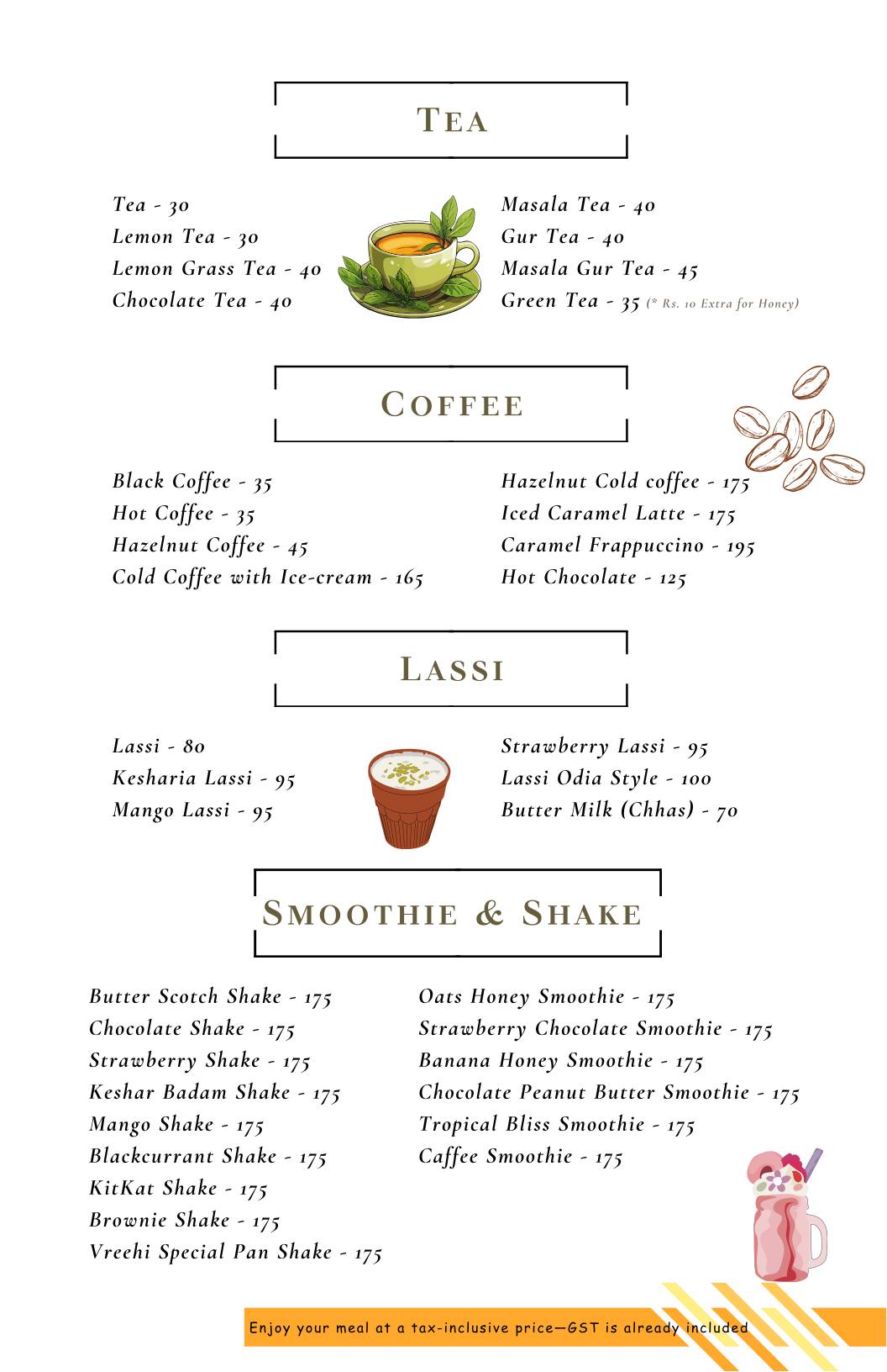 Vreehi - Multi Cuisine Restaurant (Odia, Bengali, Indian, Chinese & Continental) in Ranchi menu