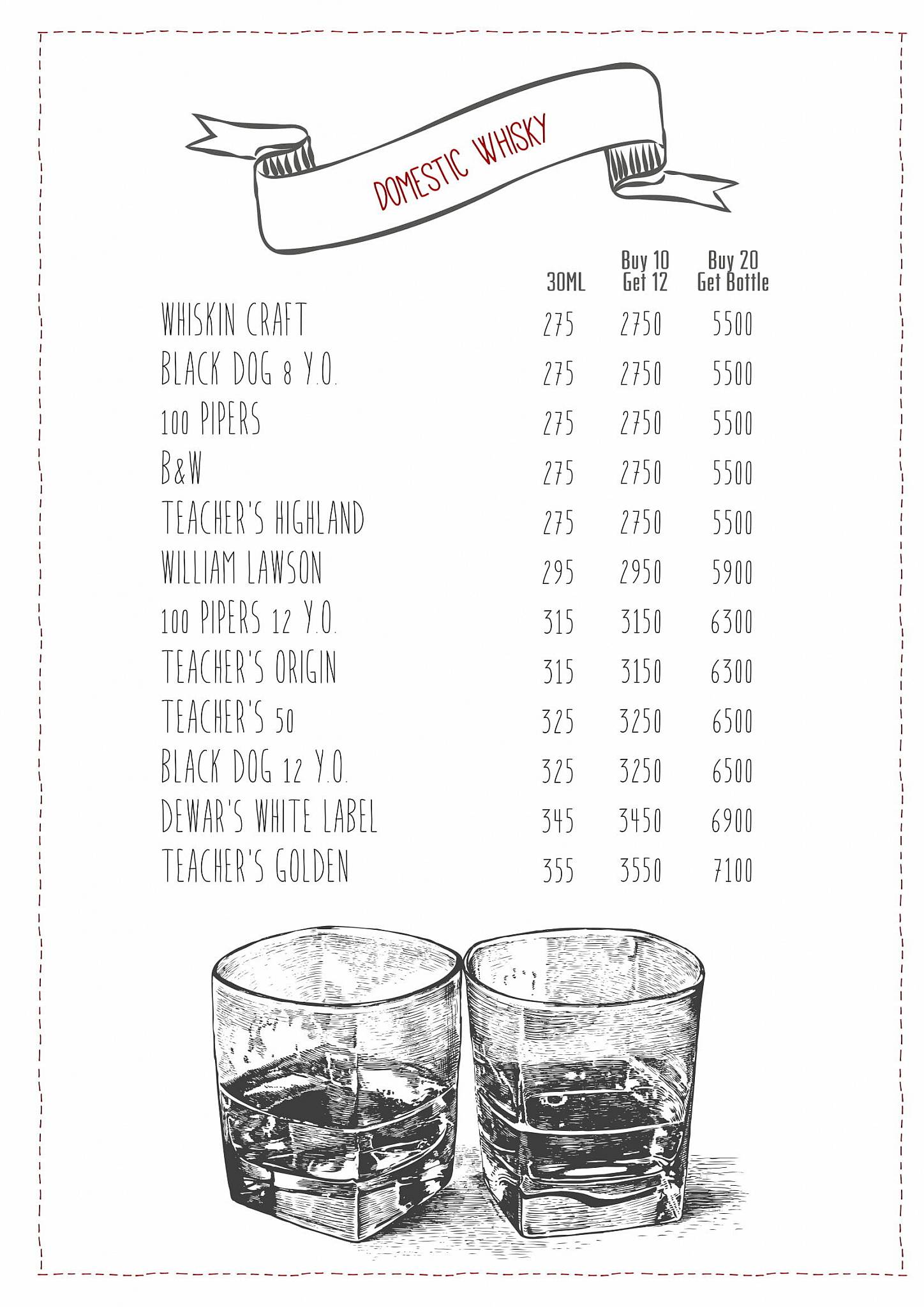 Warehouse Cafe menu