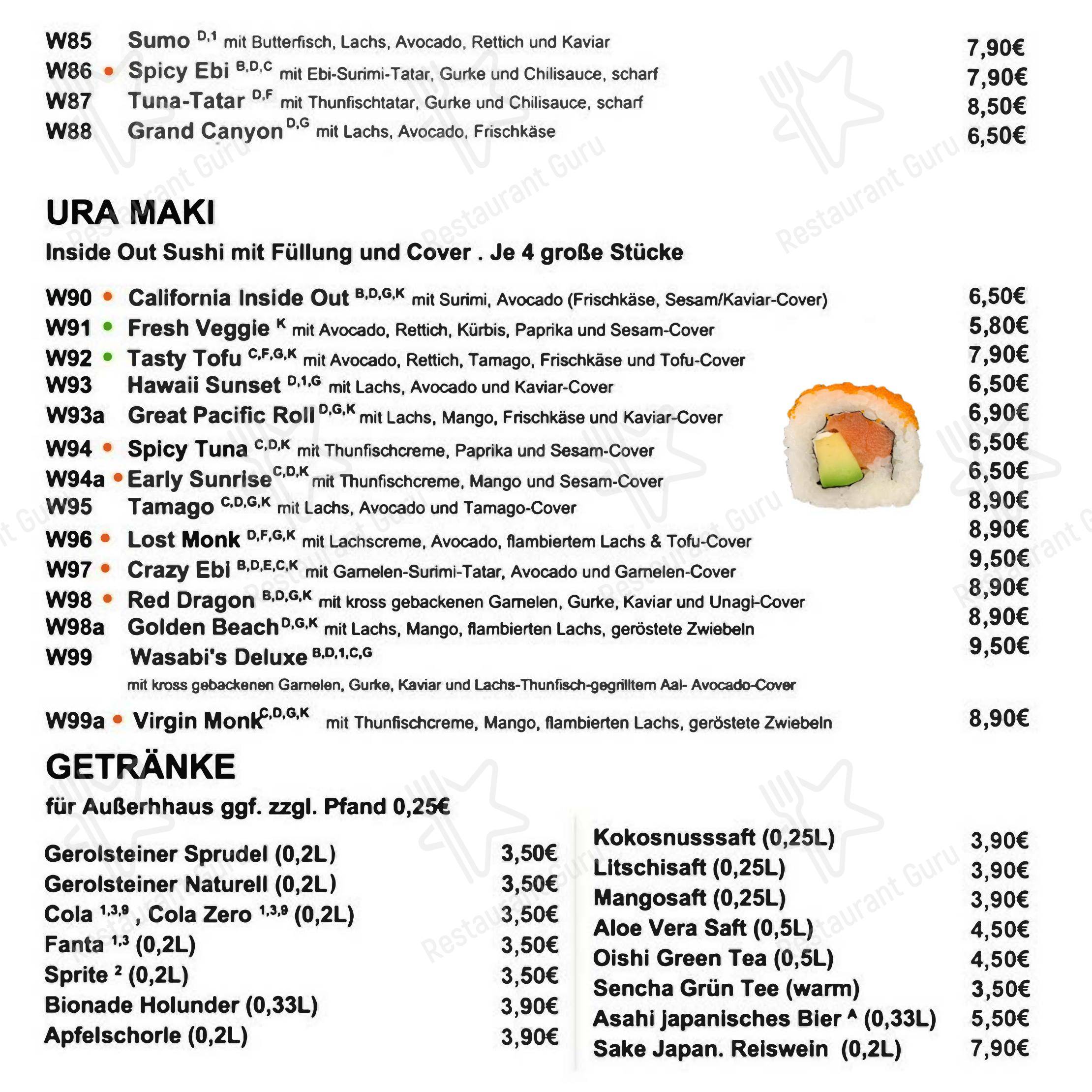 Menu pour Wasabi dans Offenbach-sur-le-Main