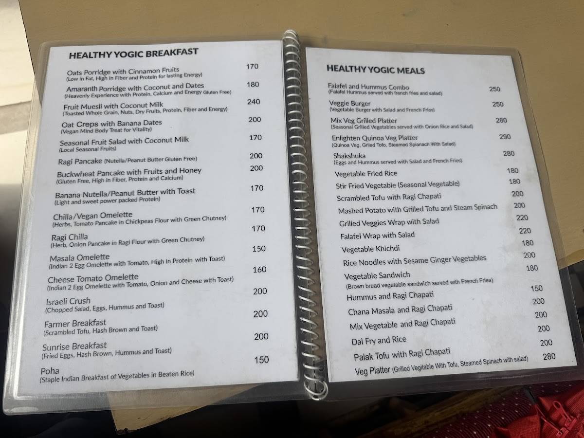 WheatGrass Cafe menu