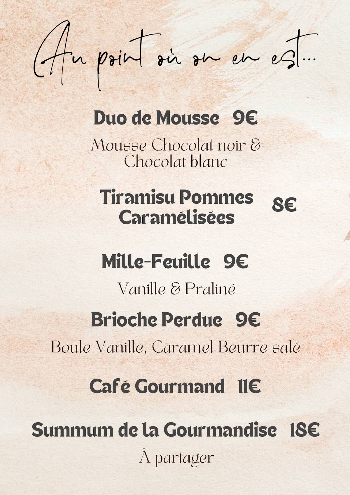 Menu de Why Not